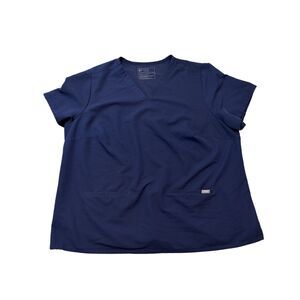 Figs Navy Short Sleeve Casma Technical Collection Women's Scrub Top Size 4XL